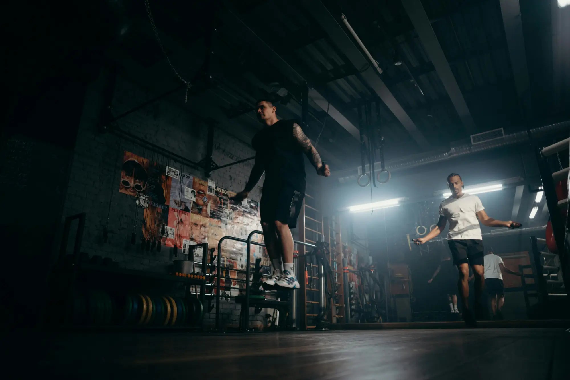 People jumping rope in a gym featuring the Planett Active Range for outdoor adventures