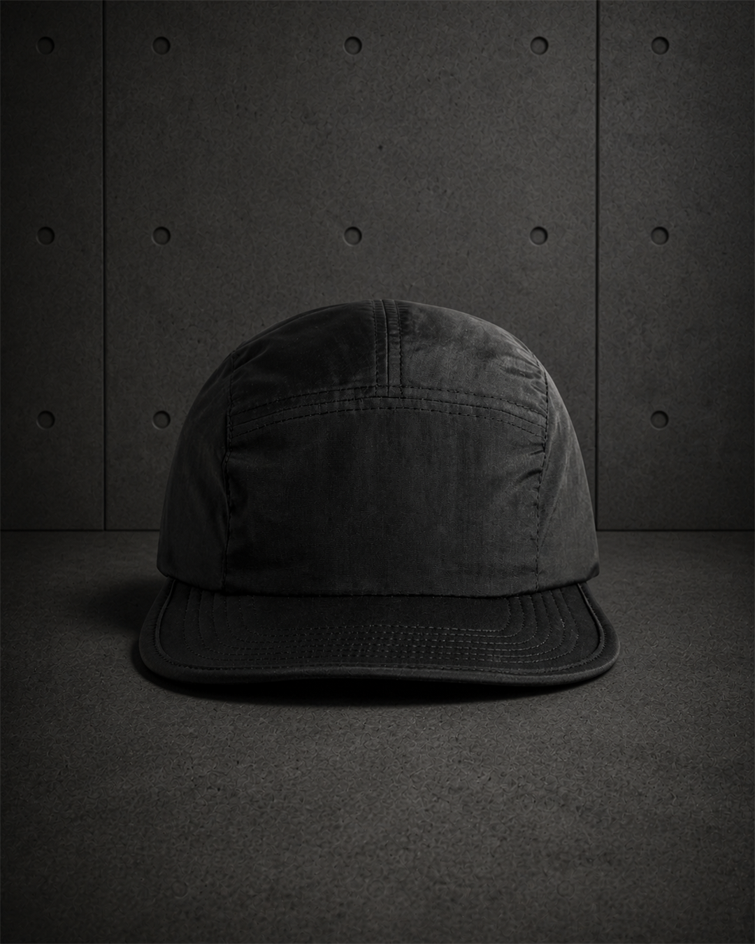Finn Nylon Cap 1104 blank product on dark industrial concrete background