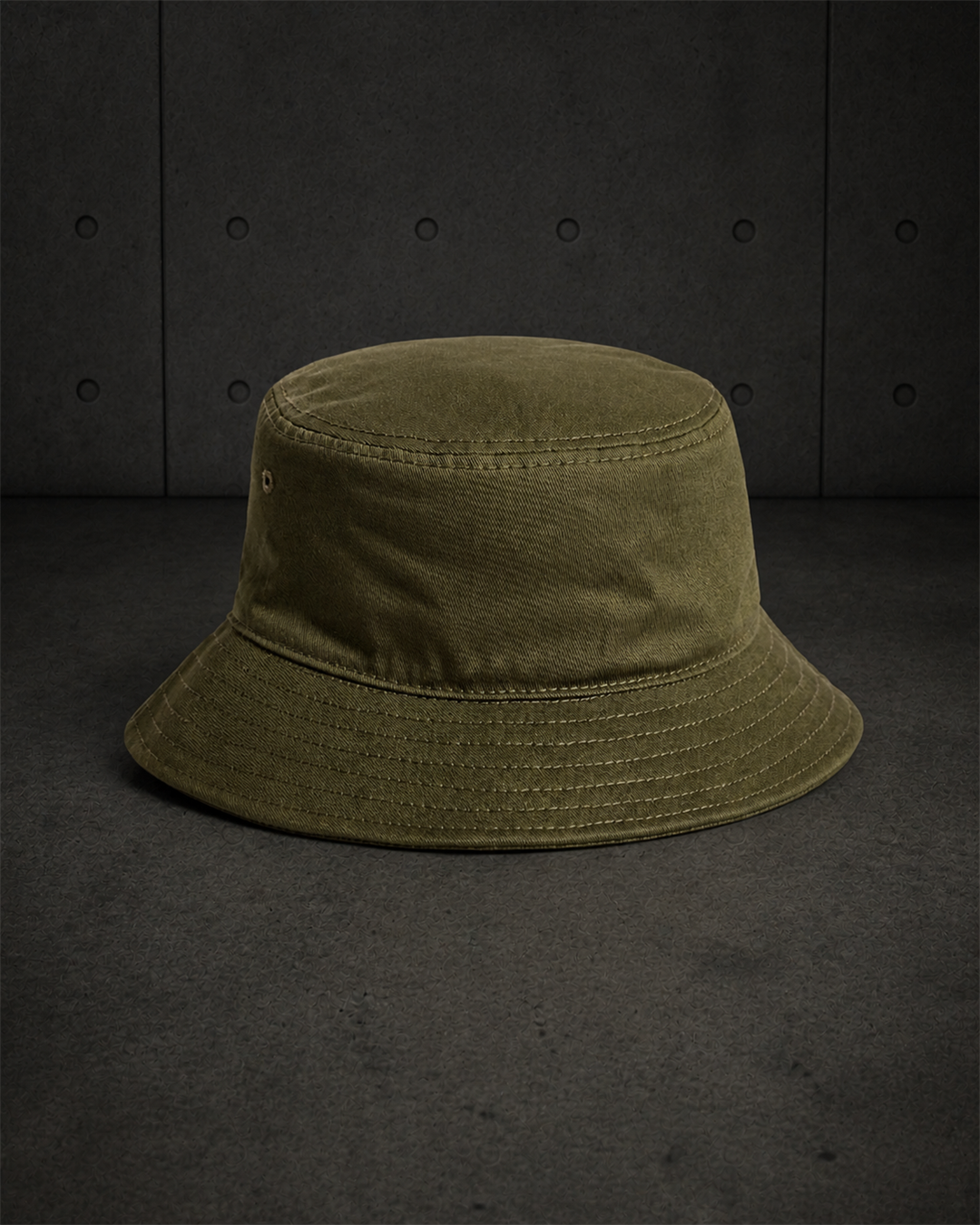 Bucket Hat 1117 blank product on dark industrial concrete background