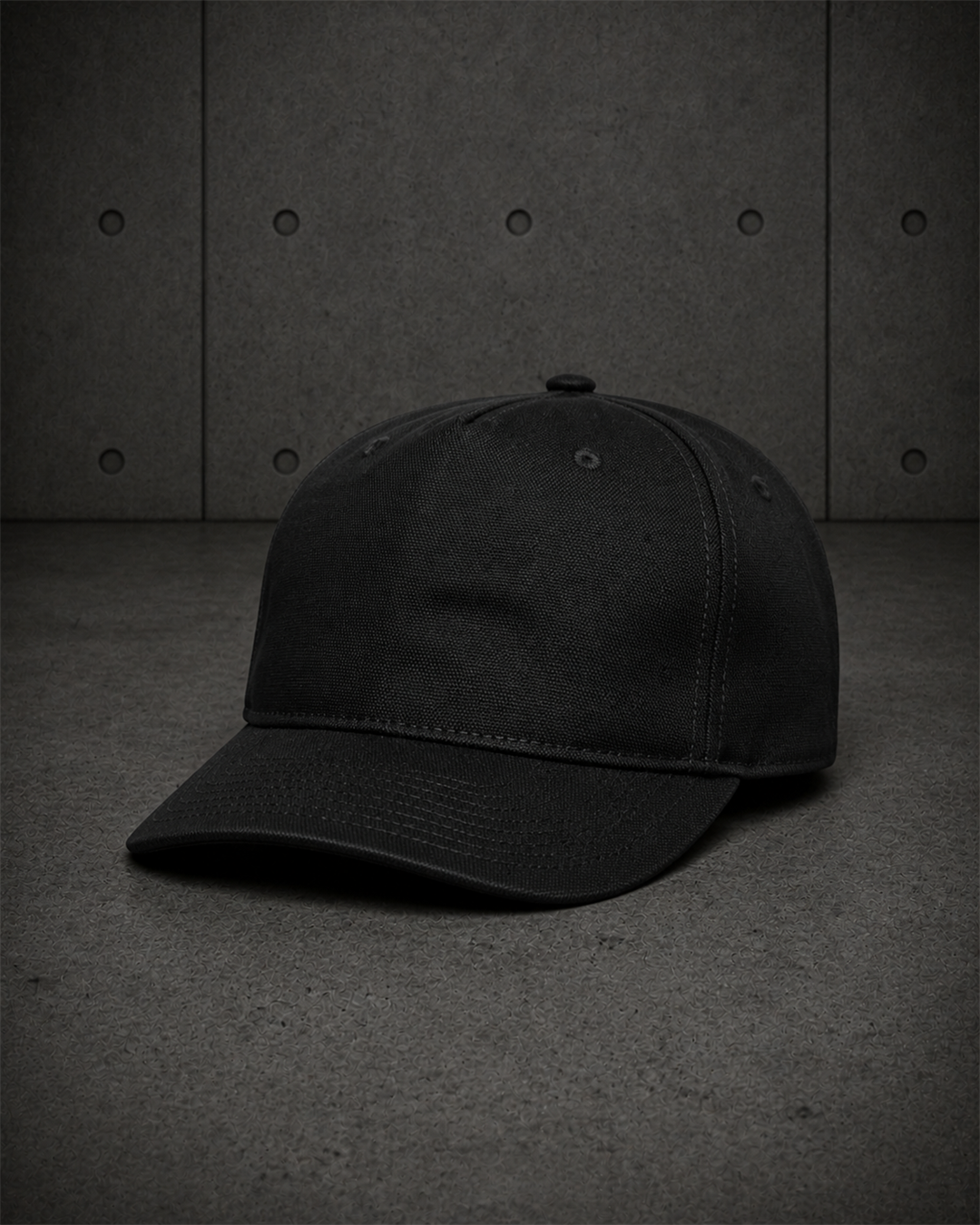 Class Canvas Cap 1156 blank product on dark industrial concrete background