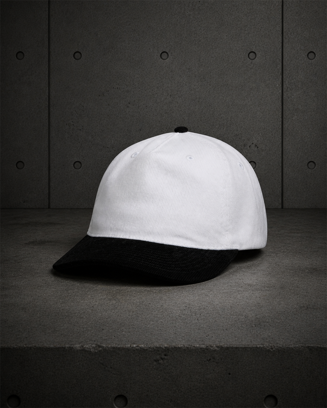 Class Cord Two-Tone Cap 1159 blank product on dark industrial concrete background