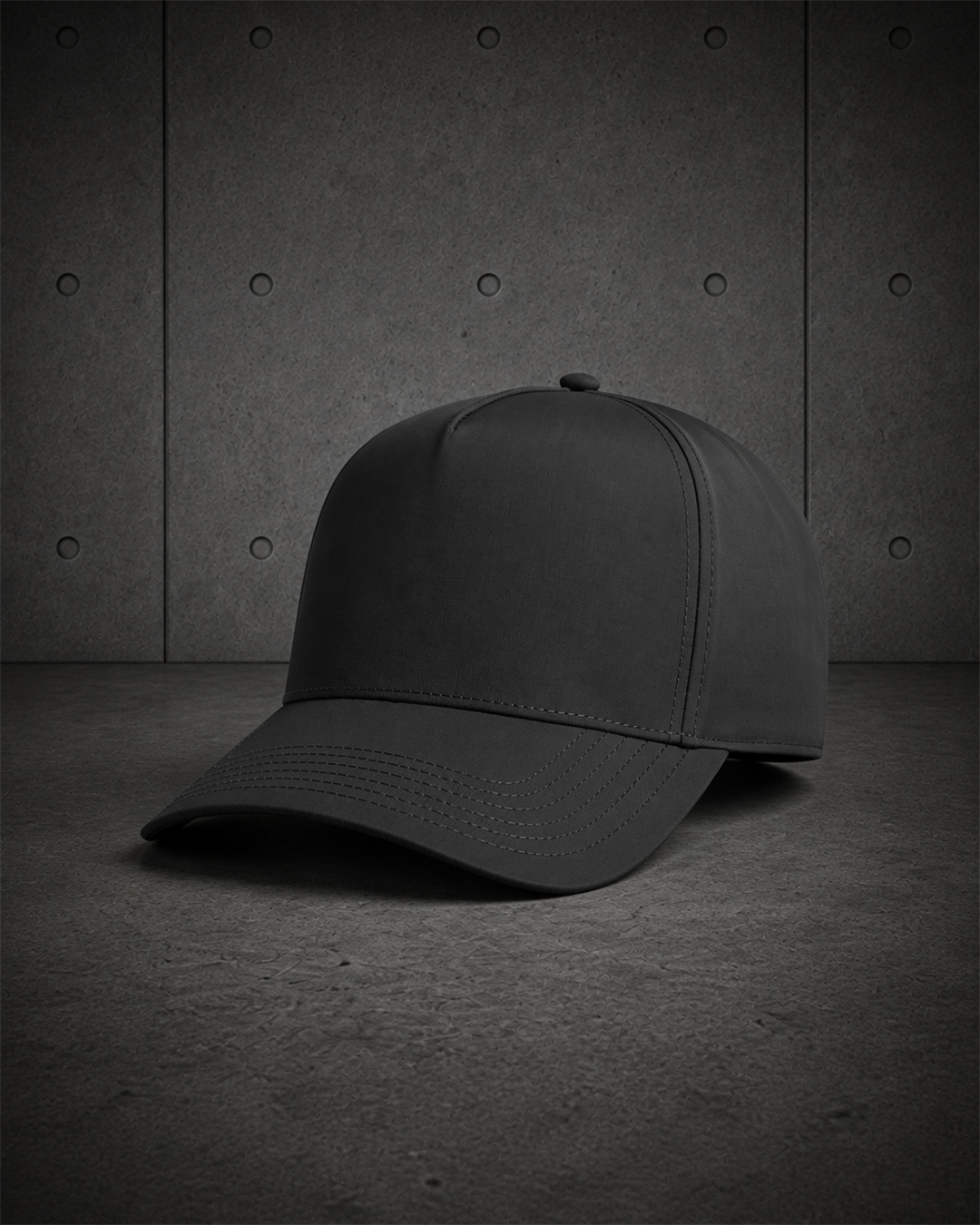 Frame Nylon Cap 1162 blank product on dark industrial concrete background