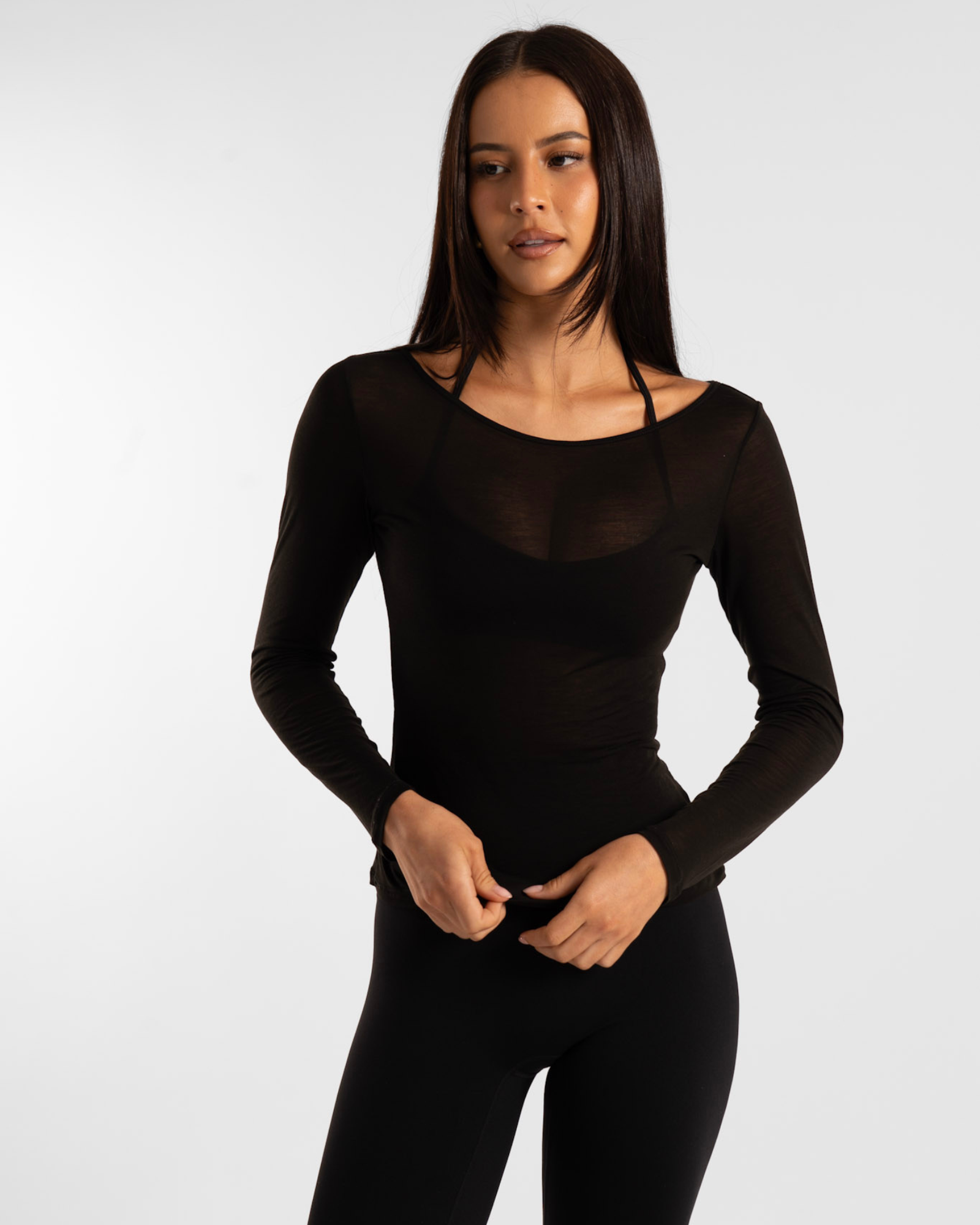 Sheer Long Sleeve - Onyx
