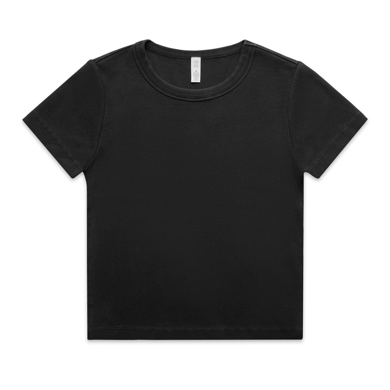 Wo's Faded Organic Rib Tee 4036 - Faded Black
