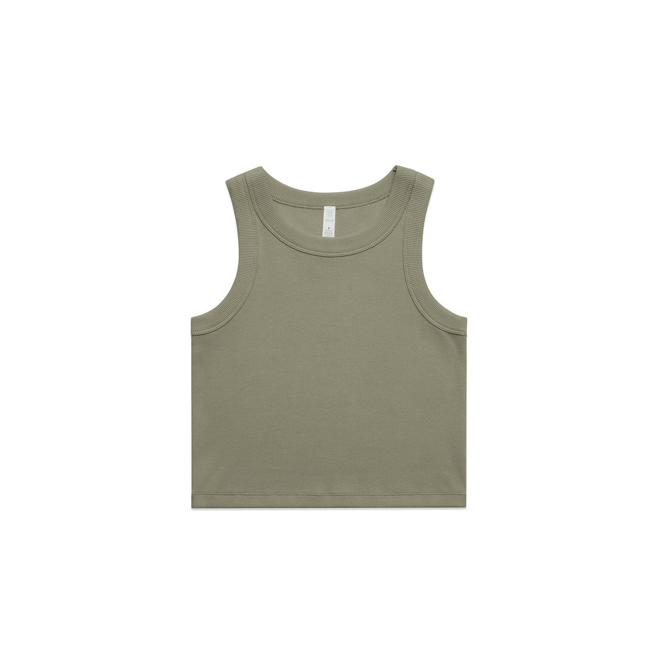 Wo's Organic Rib Crop Tank 4064G - Eucalyptus
