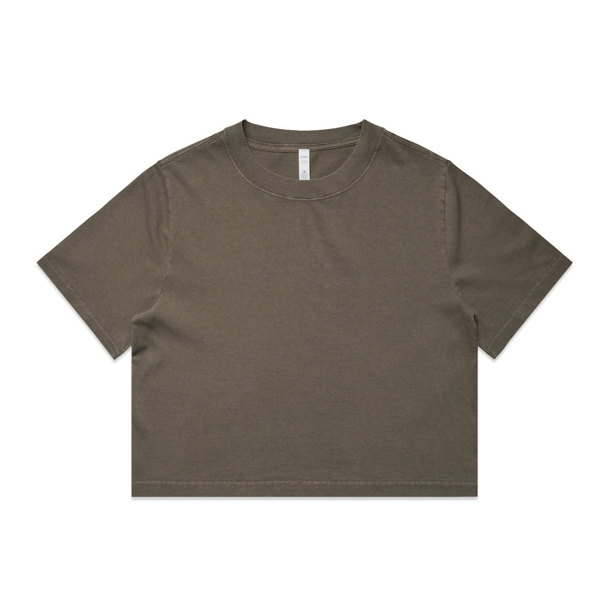 Wo's Heavy Faded Crop Tee 4089 - Faded Brown