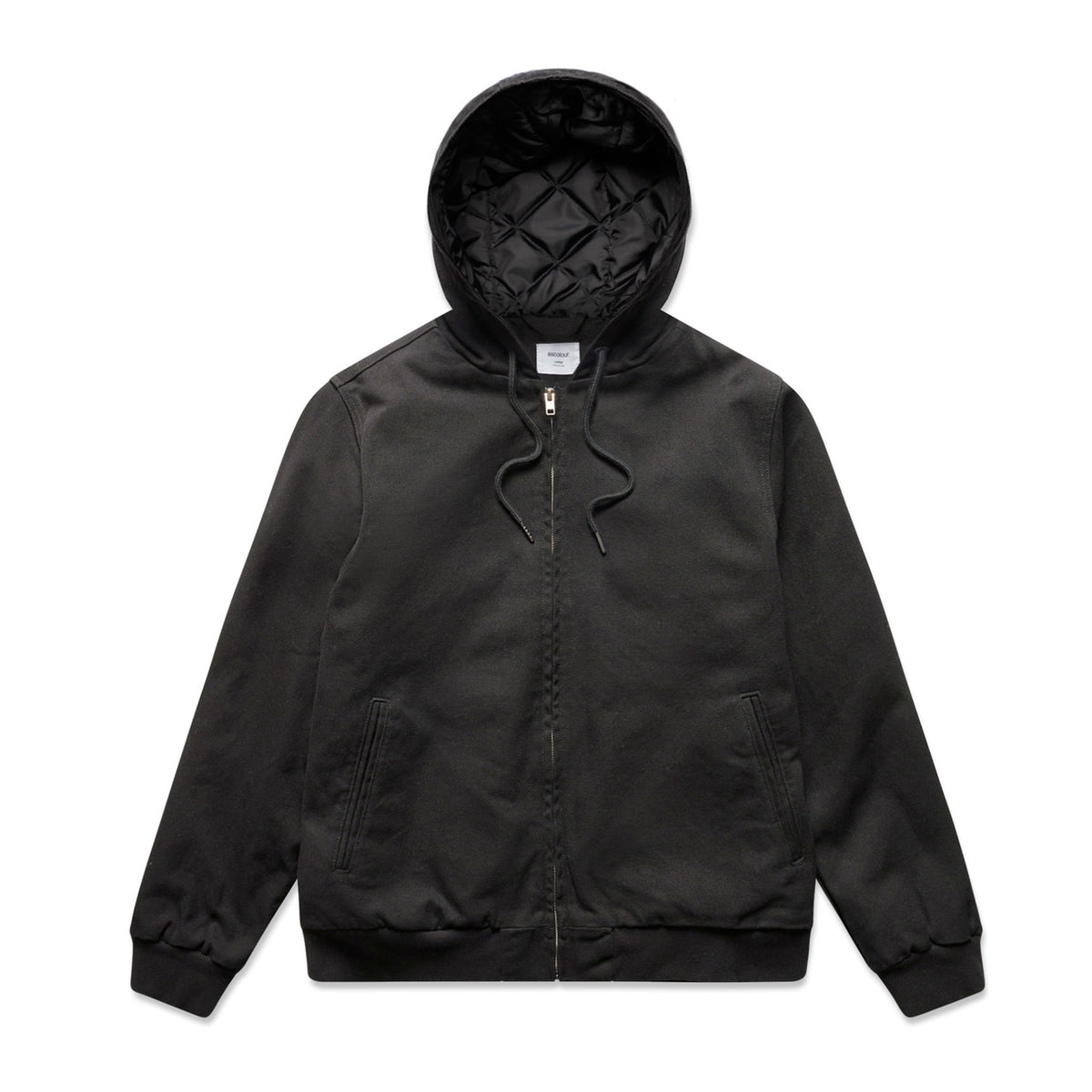 Canvas Bomber Hood Jacket 5532 - Black