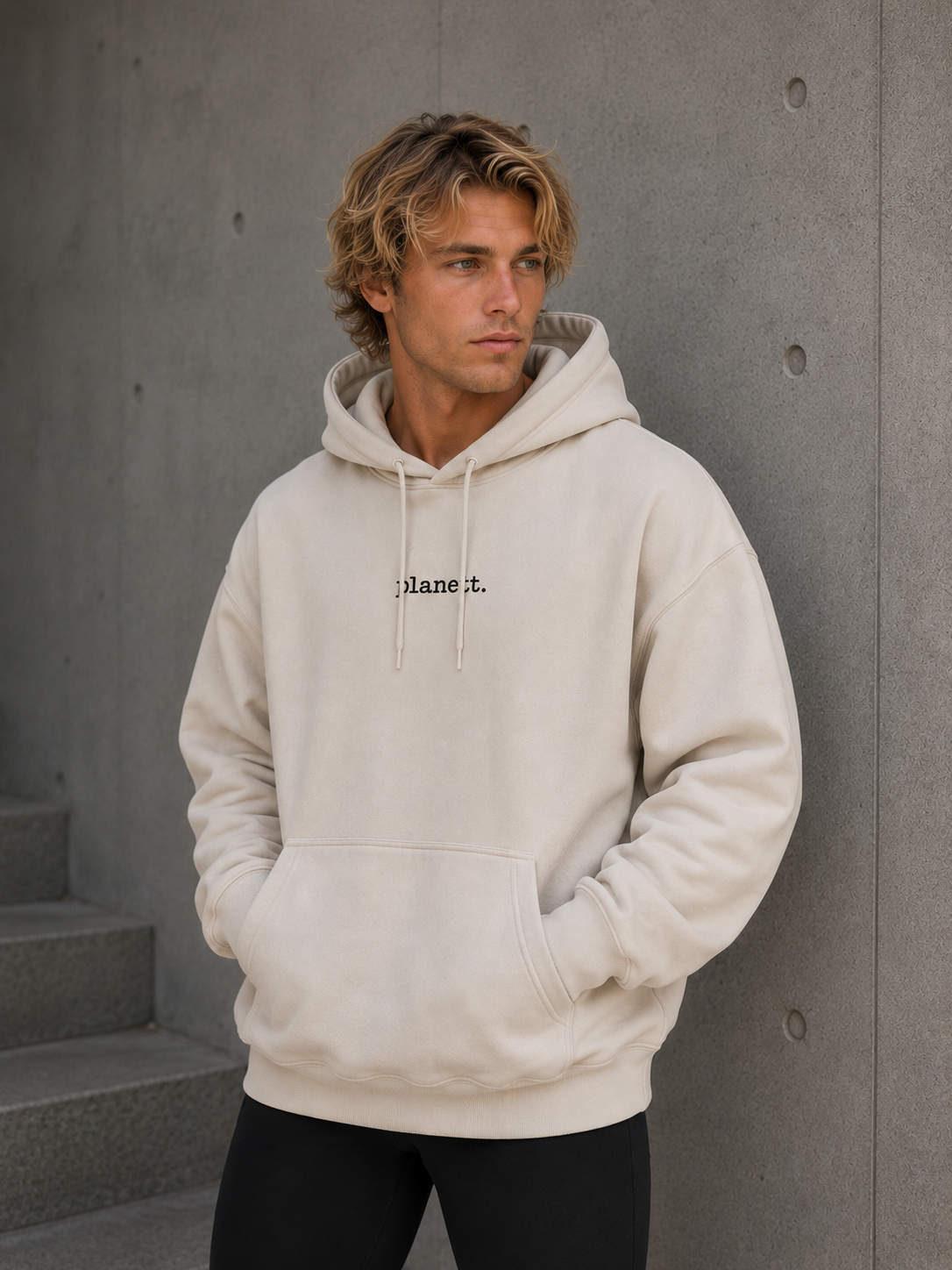 Bone Oversized Heavy Hoodie