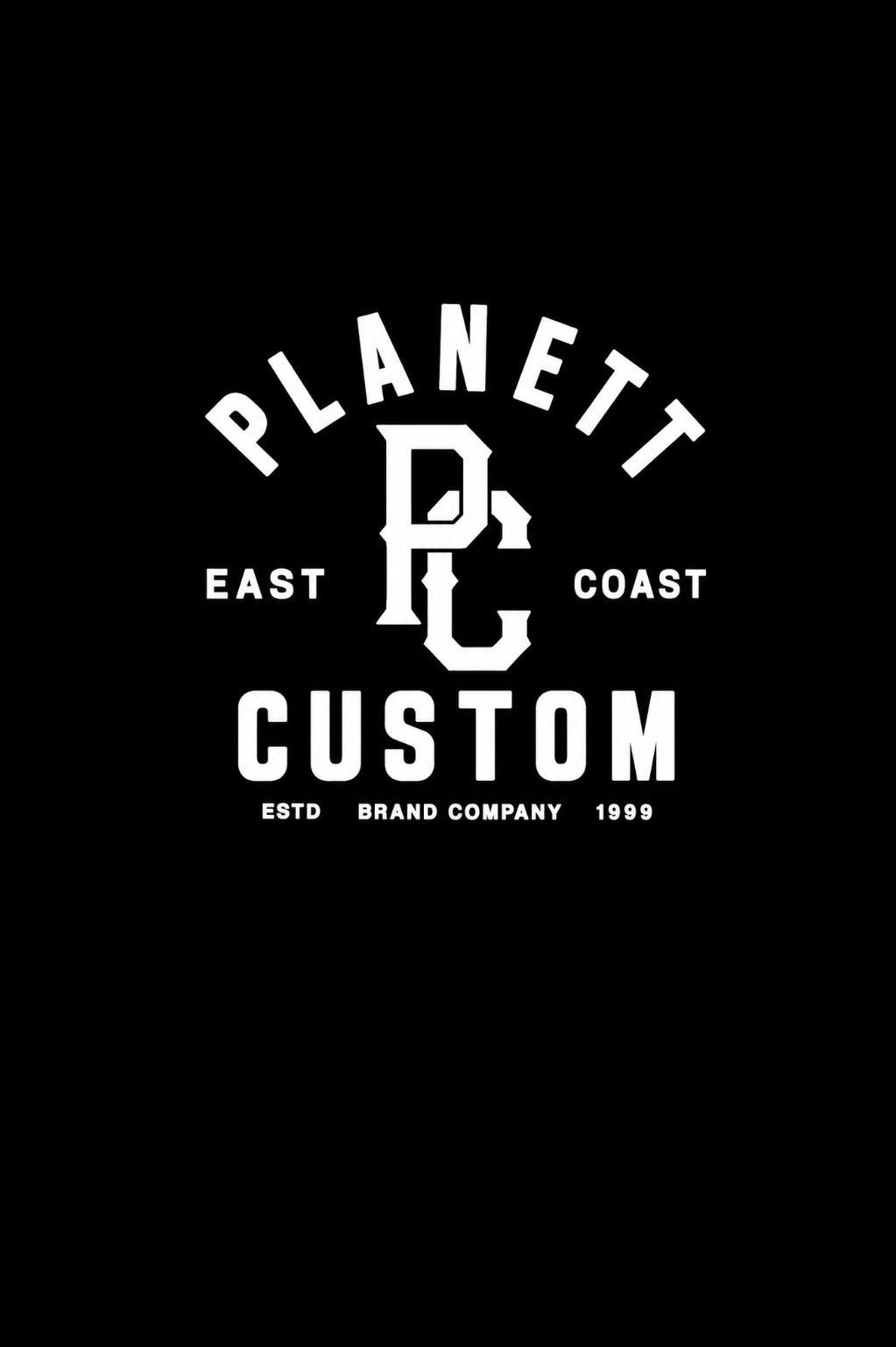 Black background with white 'Planet East Coast Custom' logo