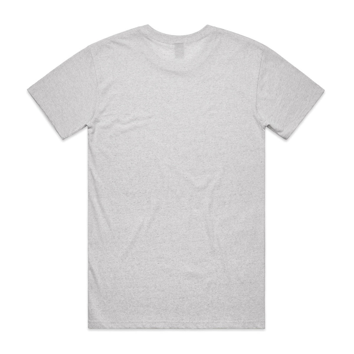 White crew neck t-shirt with short sleeves and a simple design.