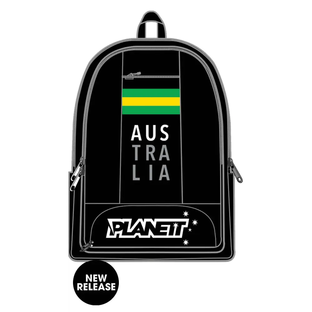 Black backpack with Australia design.