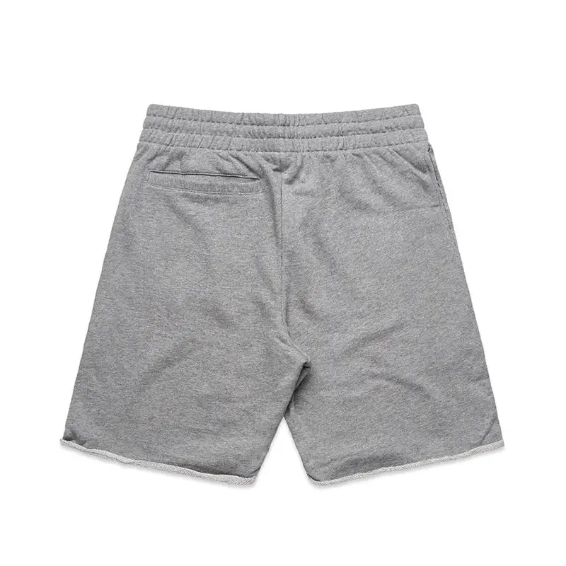 Gray athletic shorts.
