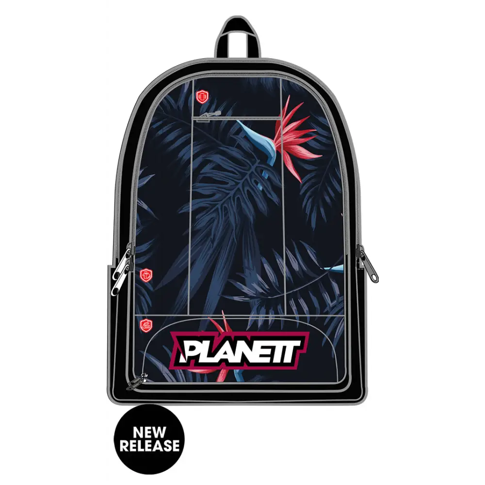 Floral patterned backpack.