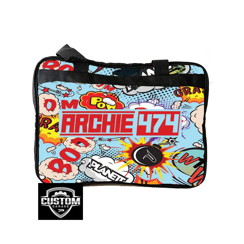 Comic-themed rectangular bag.