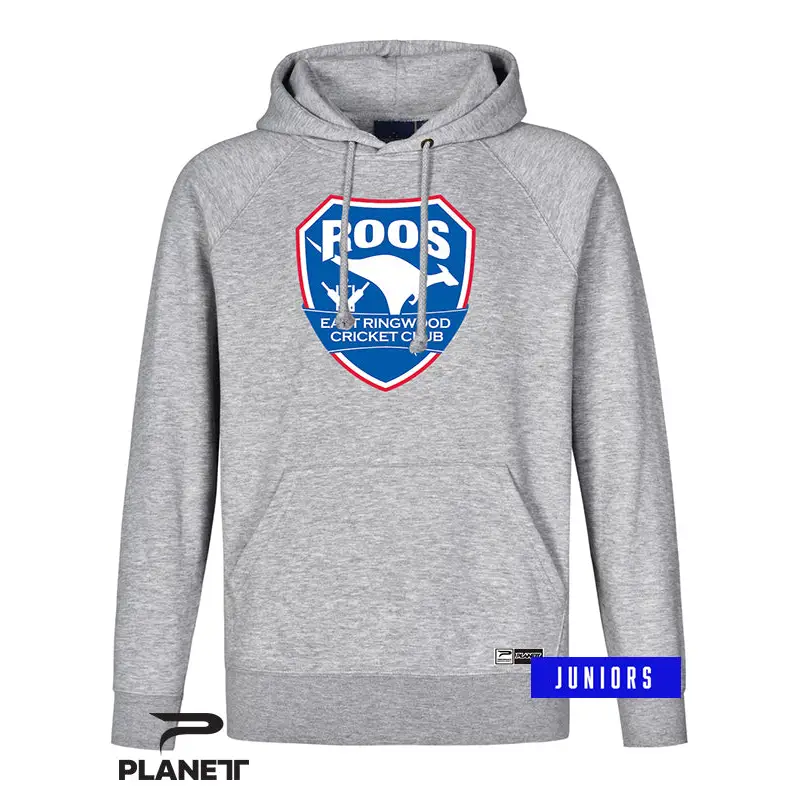 Gray hooded sweatshirt.