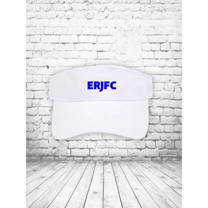 White visor with blue letters.