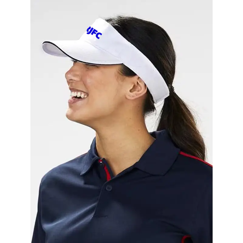White visor with blue logo.