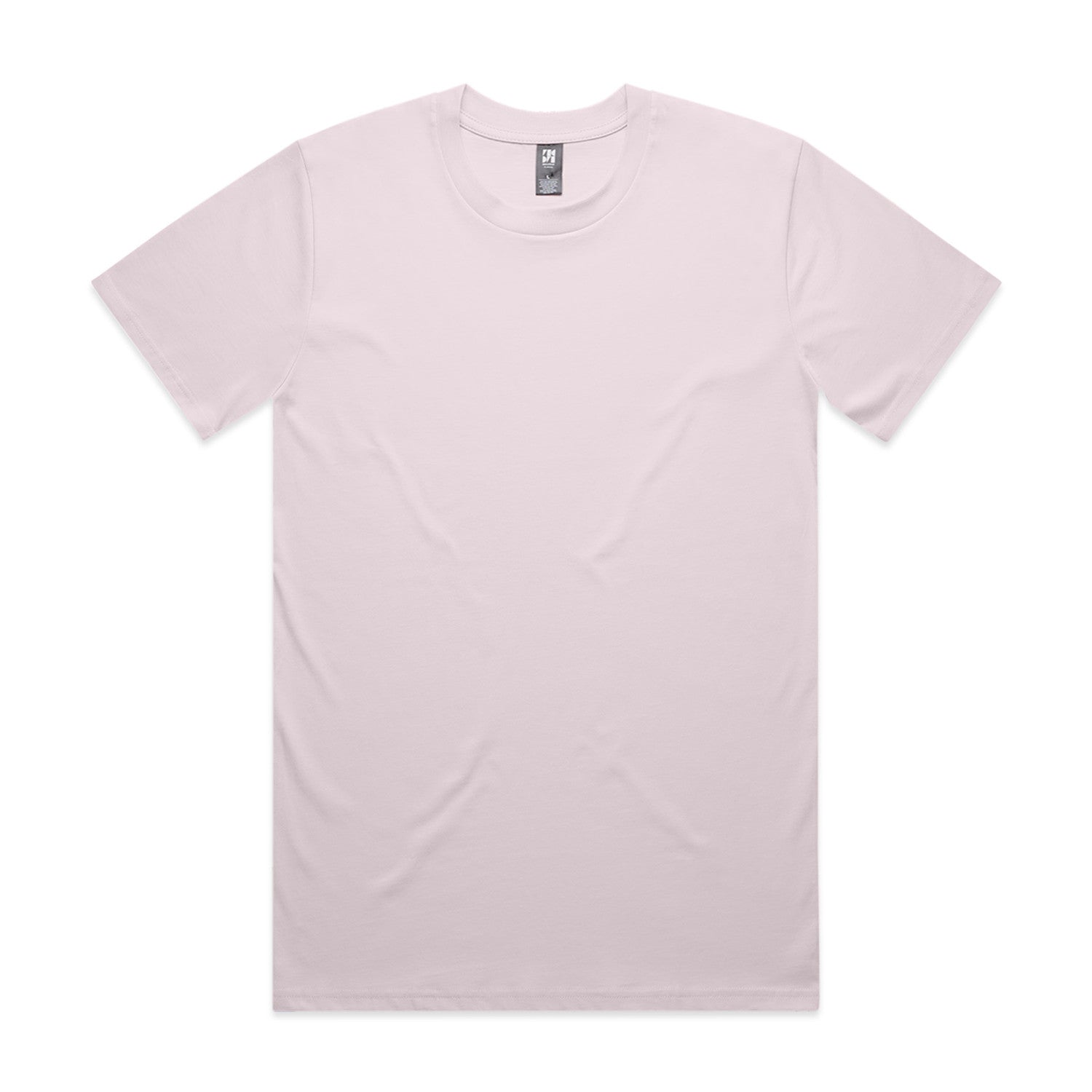 Lavender crew neck t-shirt with short sleeves and a relaxed fit.