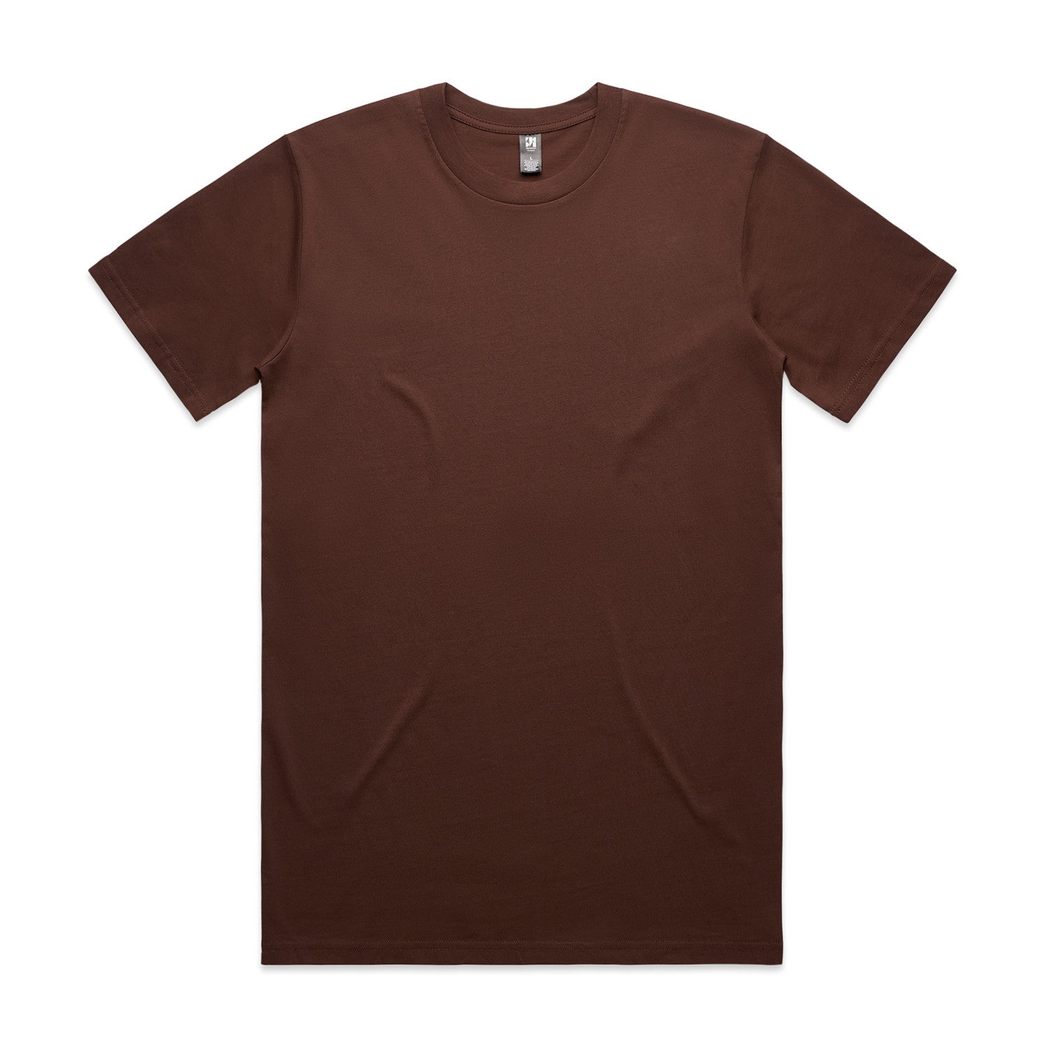 Brown t-shirt with short sleeves and crew neck, made of cotton.