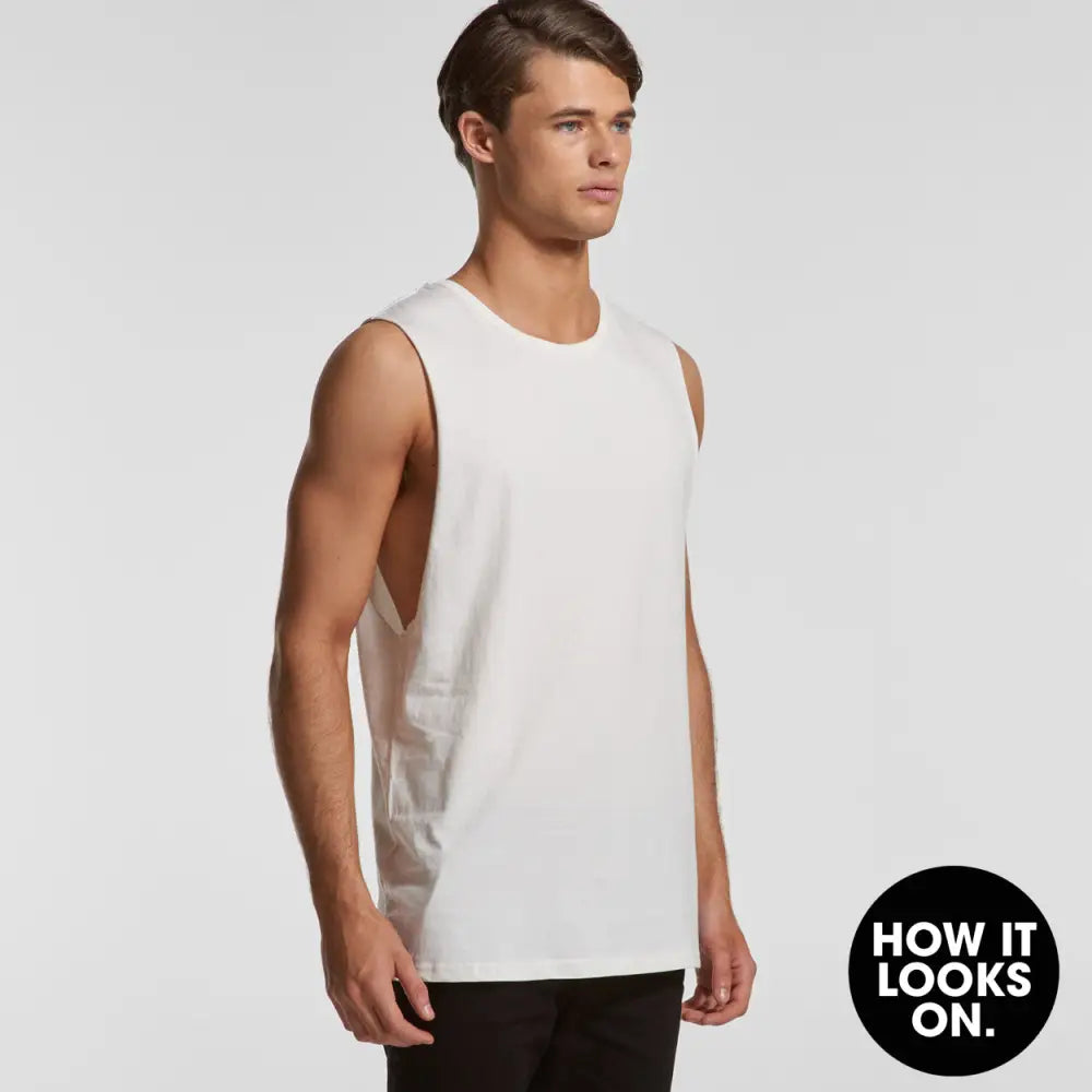 White sleeveless shirt.