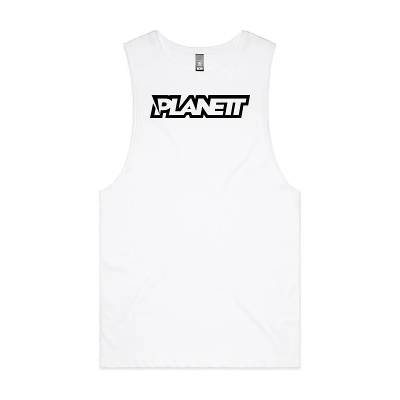 White sleeveless shirt.
