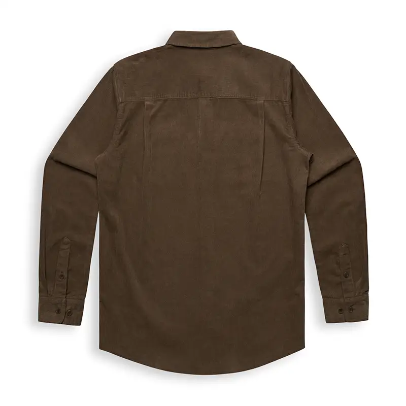 Brown long-sleeved shirt.