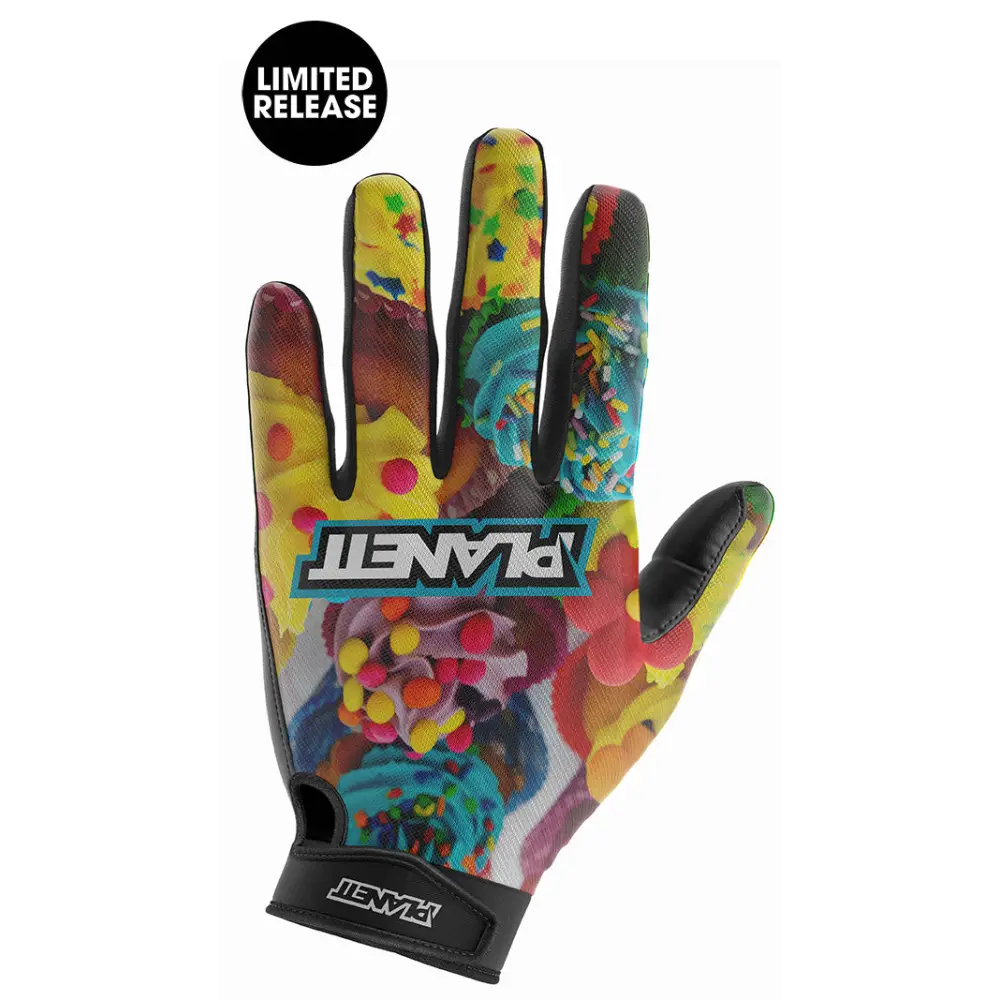 Cupcake-themed paintball glove.