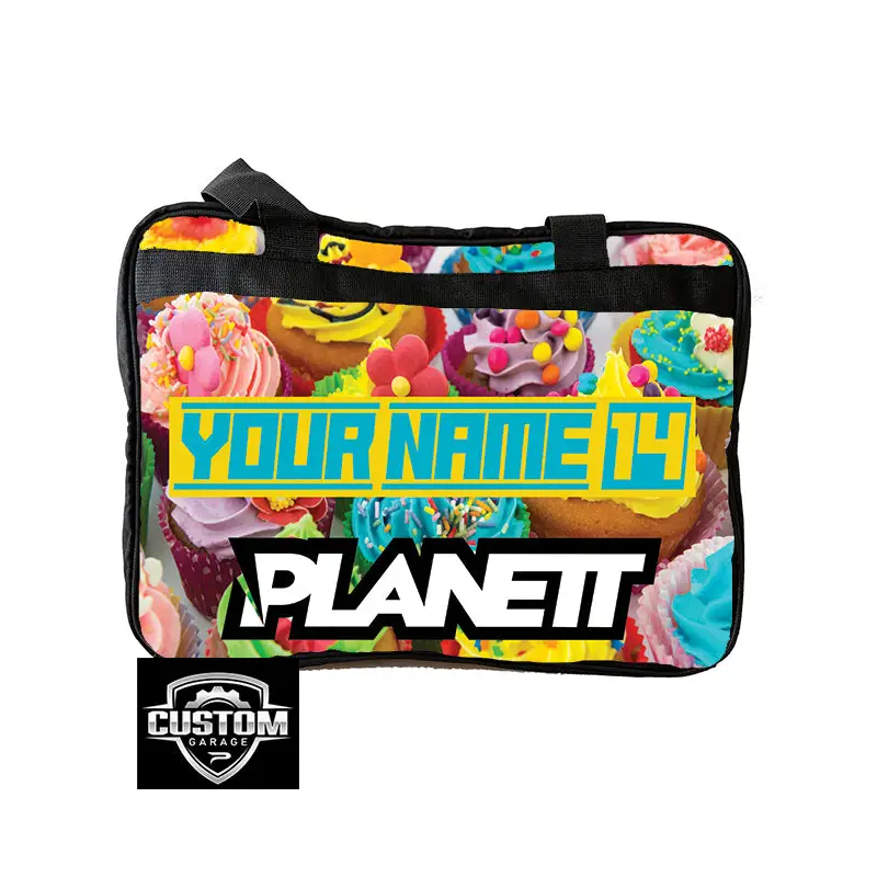 Cupcake-themed tote bag.