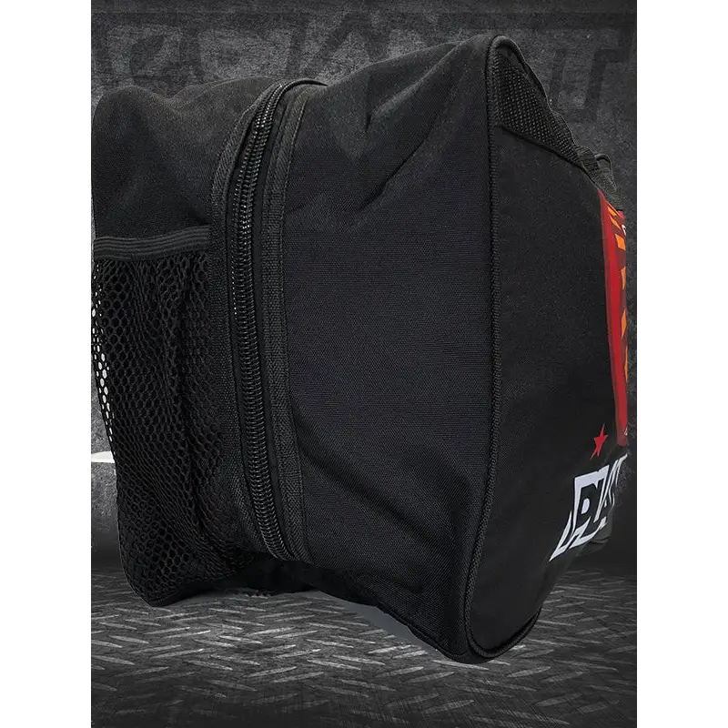 Black zippered duffel bag.