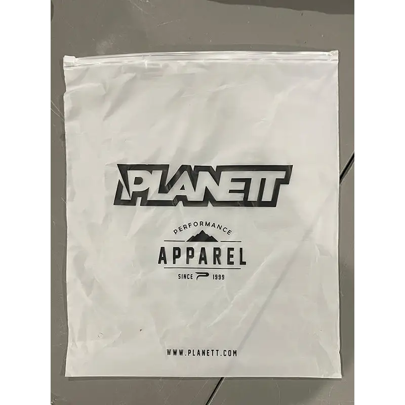 Sealed white apparel bag.