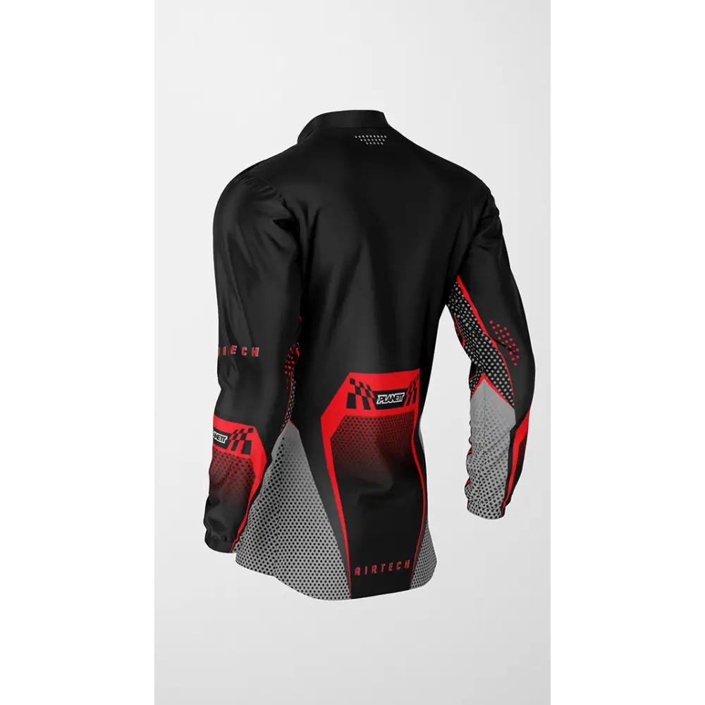 Black and red motocross jersey.