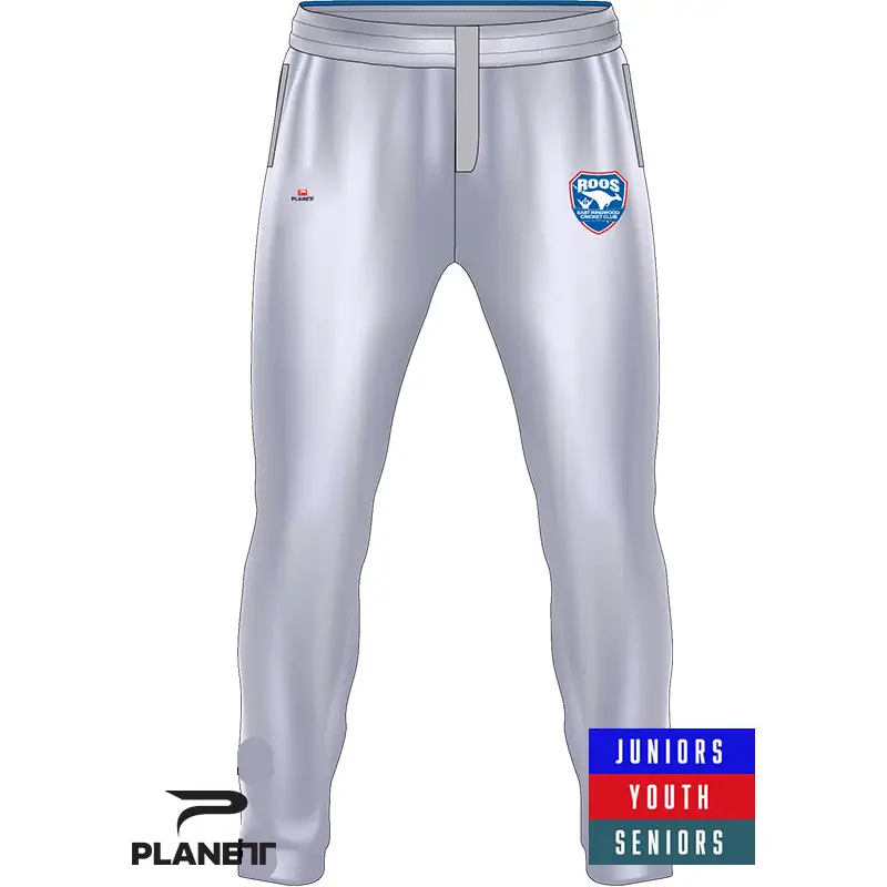 Gray athletic pants.