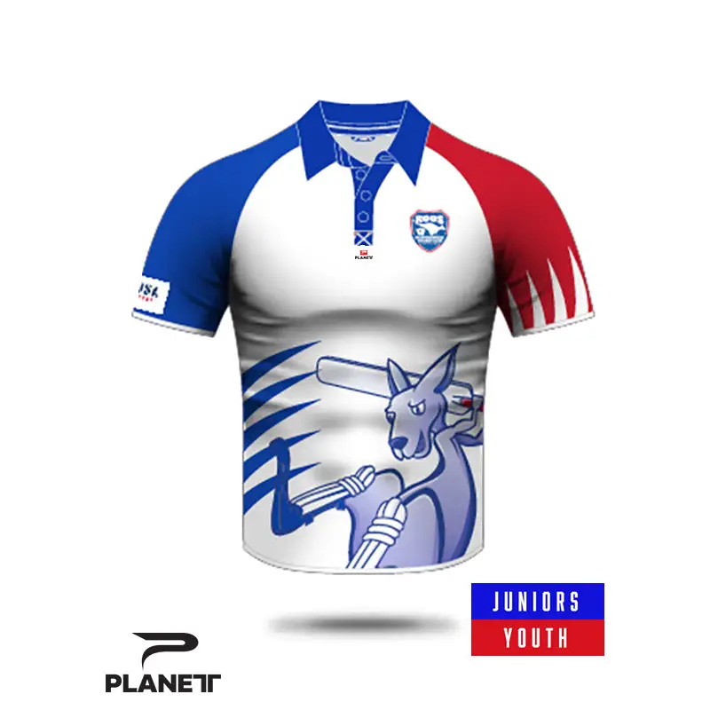 Cricket jersey with kangaroo design.