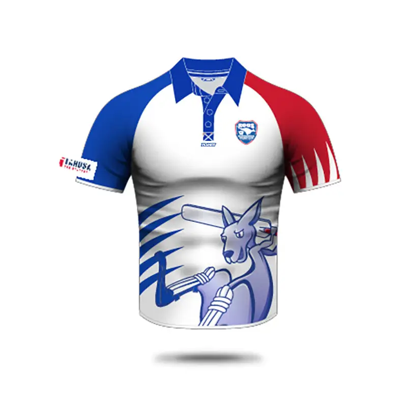Cricket-themed polo shirt.