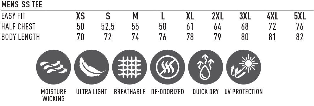 Ultra-light, breathable mens ss tee with moisture-wicking and uv protection features in white.