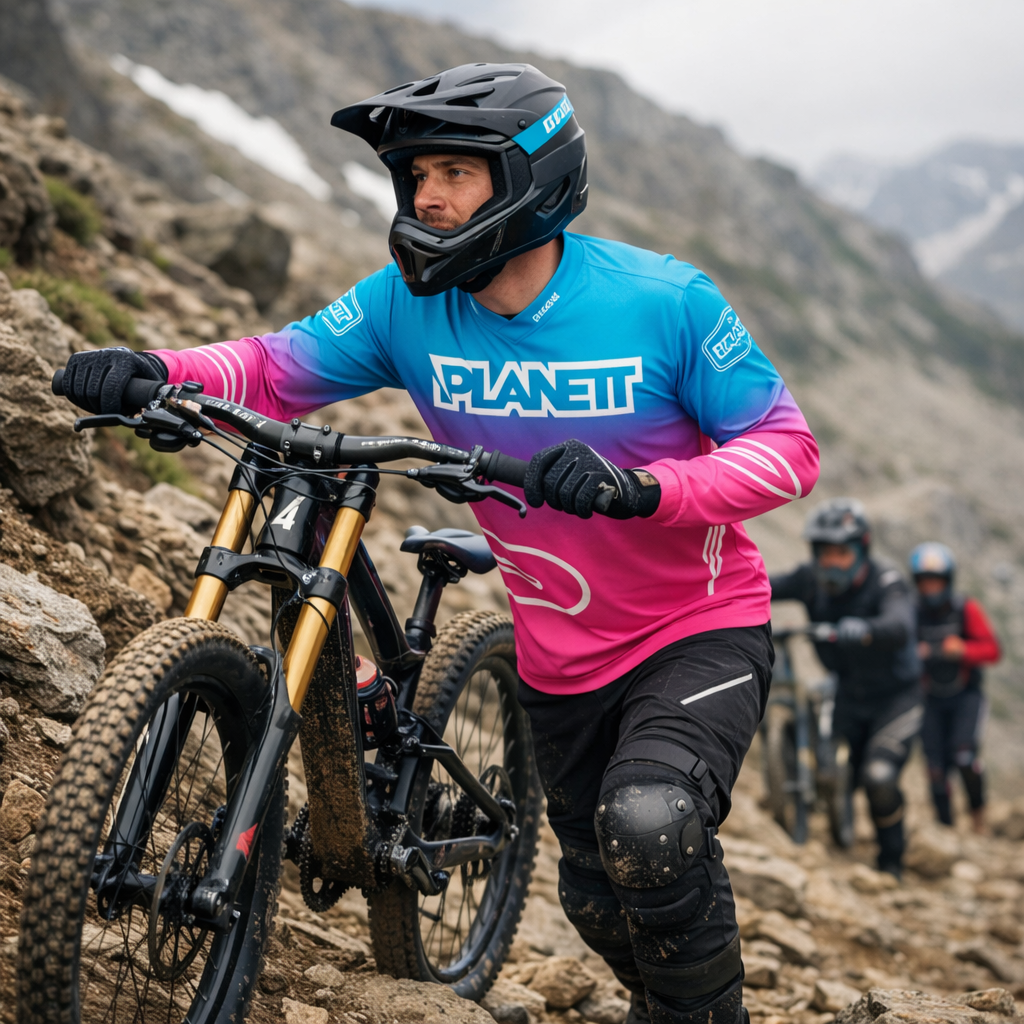 Black and gold mountain bike with a sleek, modern design.