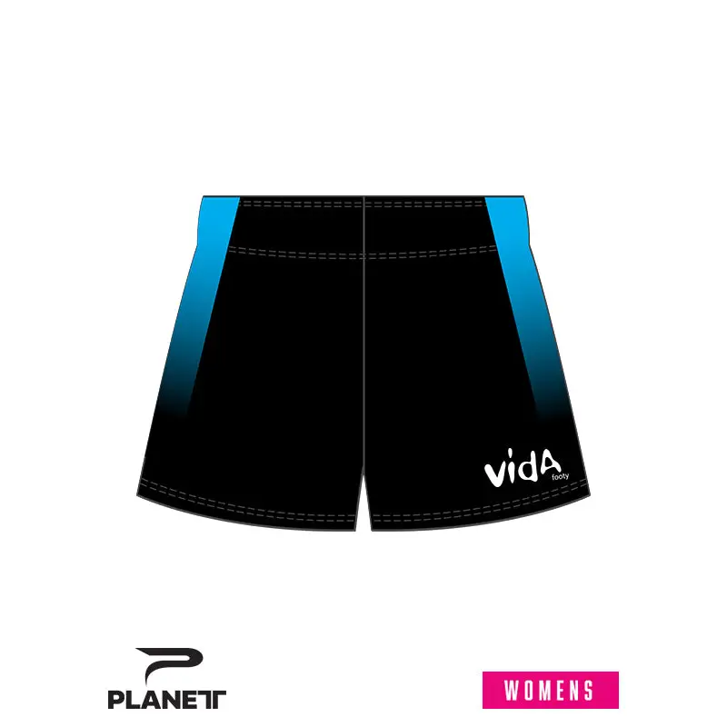 Black and blue women’s shorts.