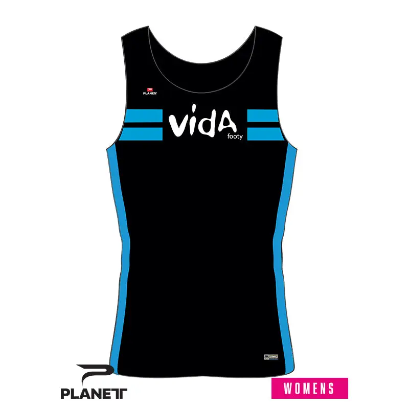 Black and blue women’s athletic tank top.