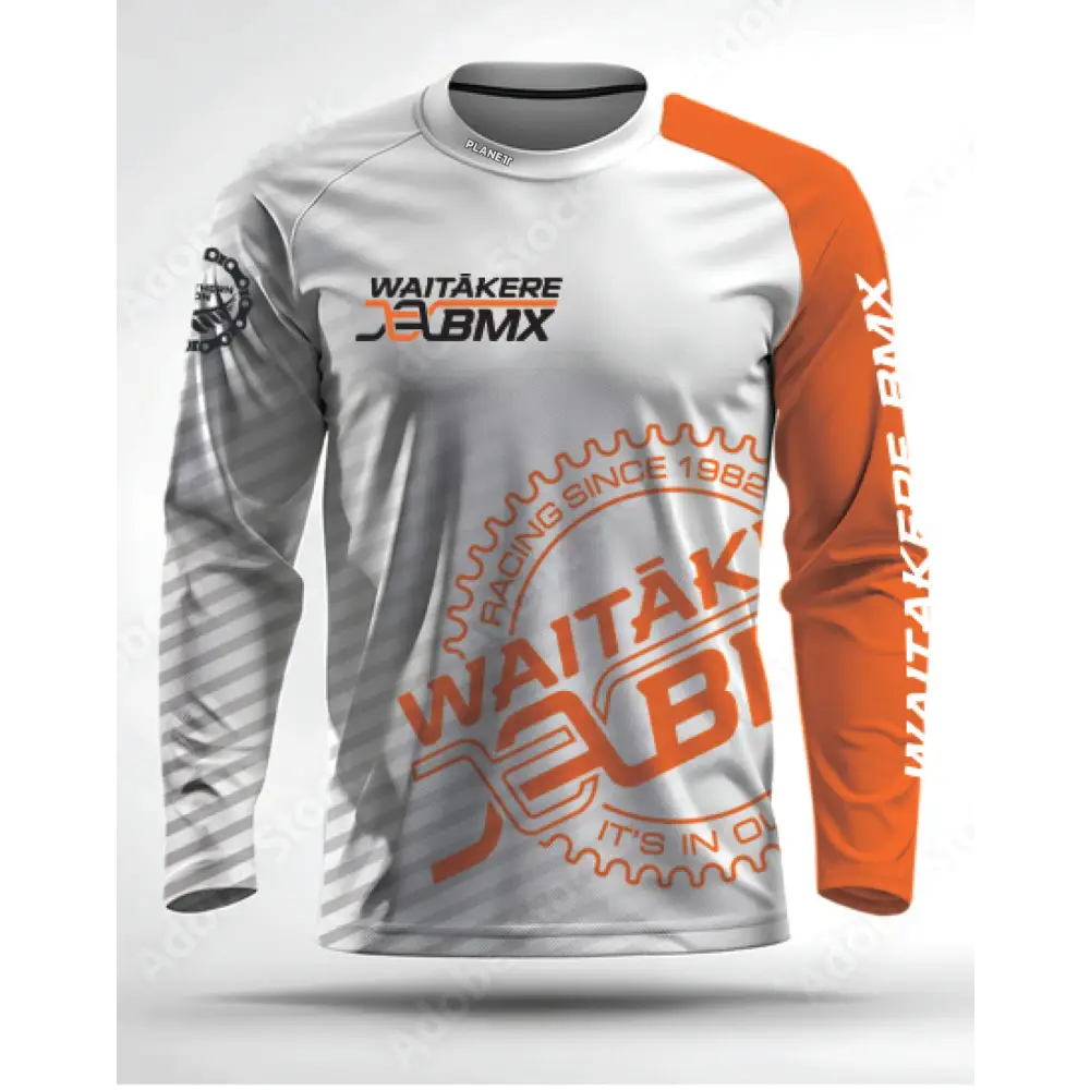 Long-sleeved BMX jersey.