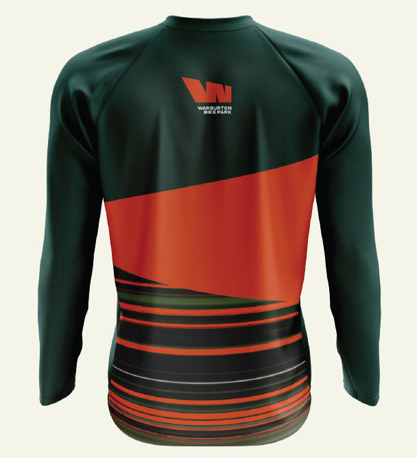 Long-sleeved athletic shirt.