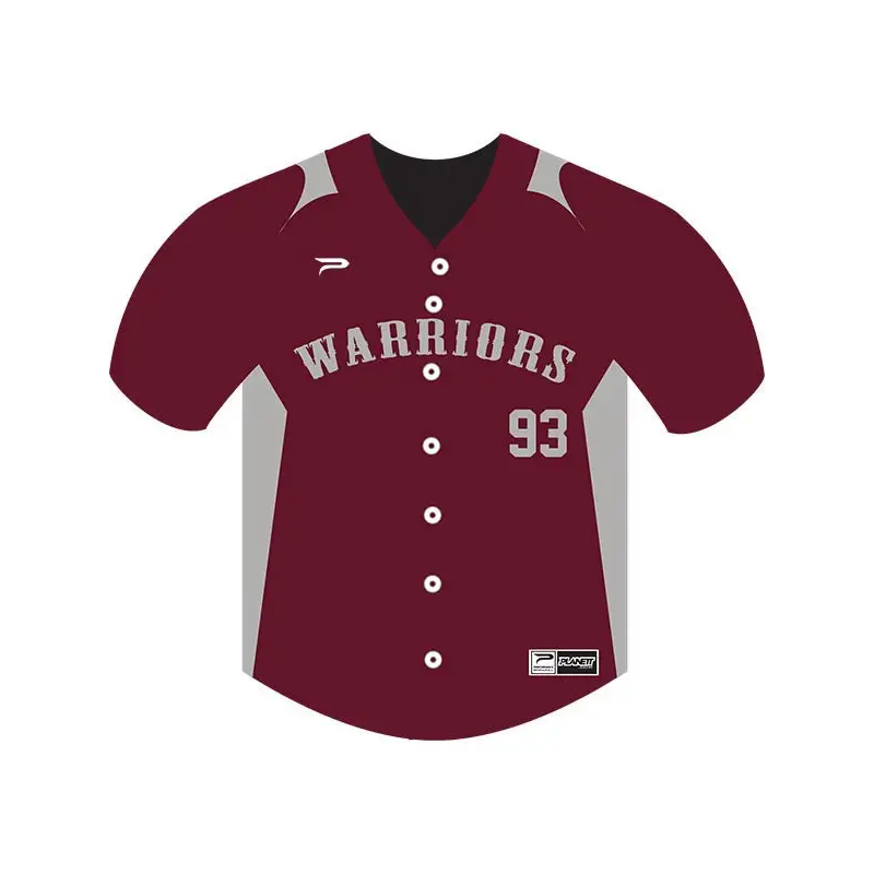 Maroon baseball jersey.