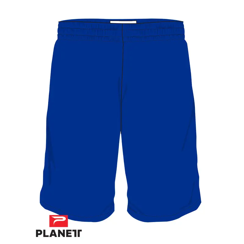 Blue athletic shorts.