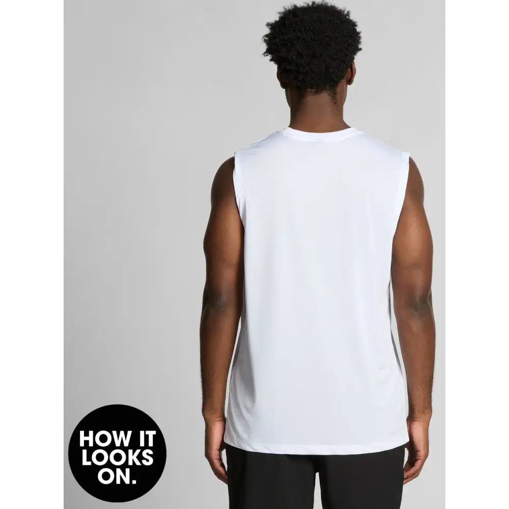 White sleeveless shirt.