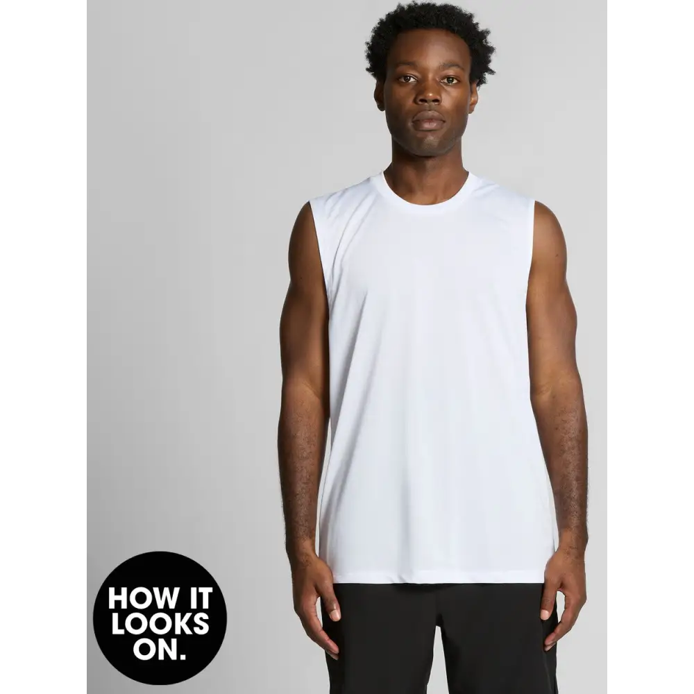 White sleeveless shirt.