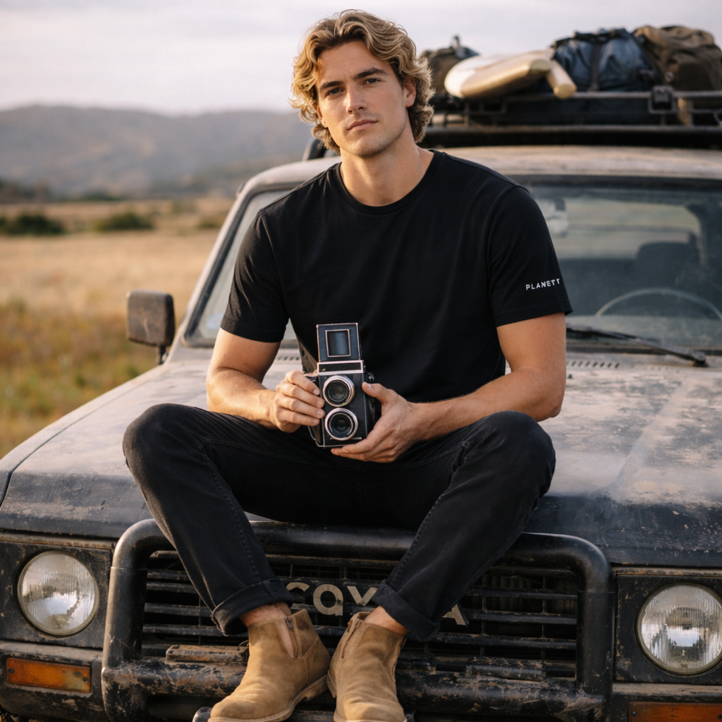 Black vintage twin-lens reflex camera with silver accents