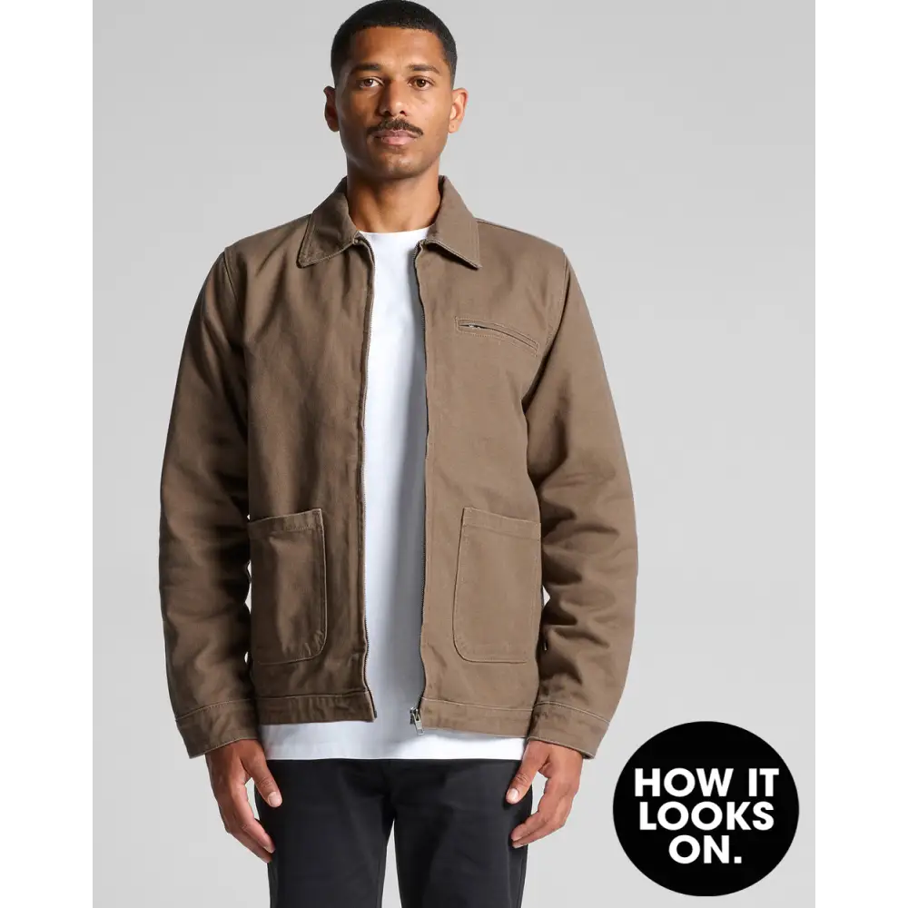 Brown collared jacket.