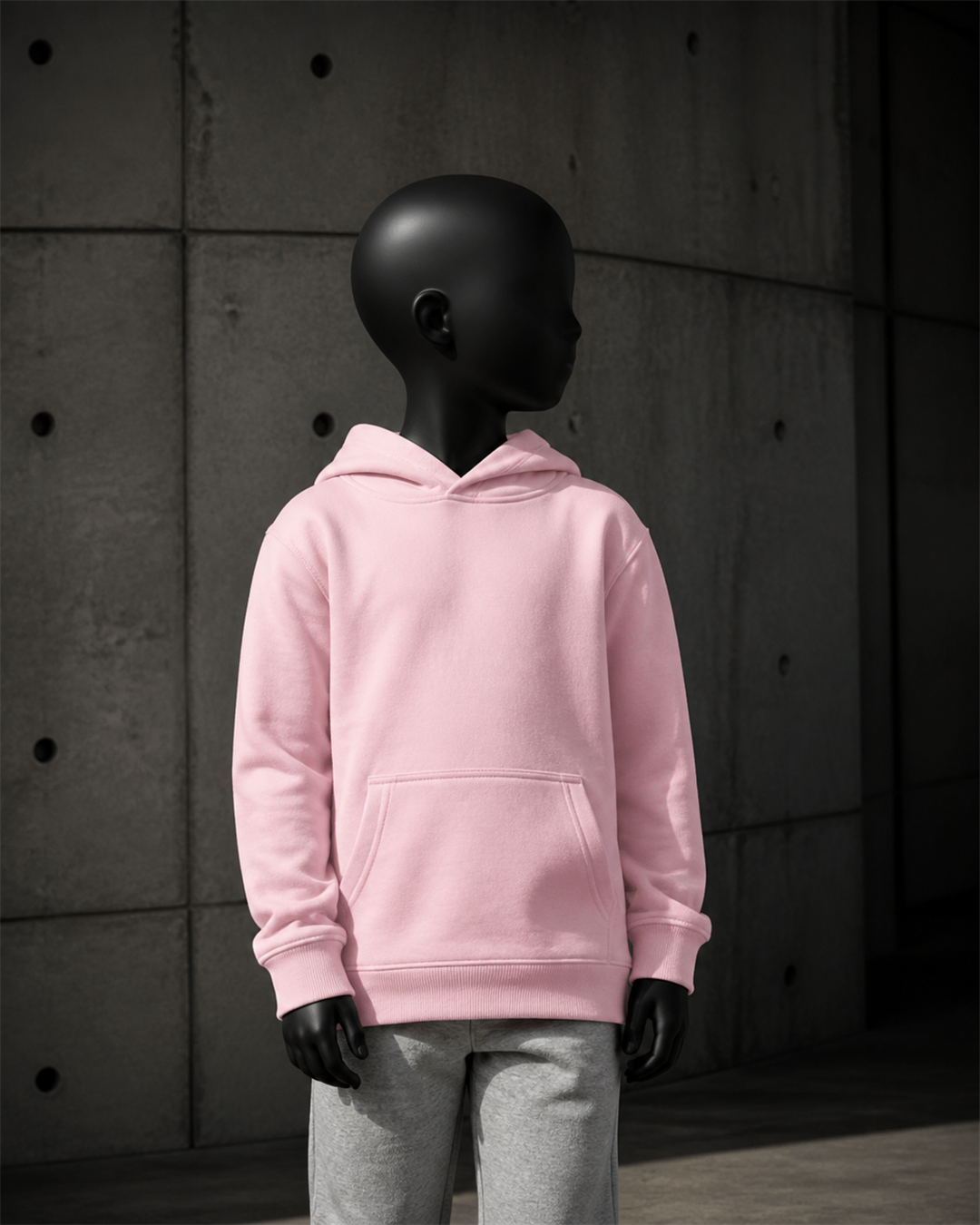Kids Supply Hood 3032 blank product on dark industrial concrete background