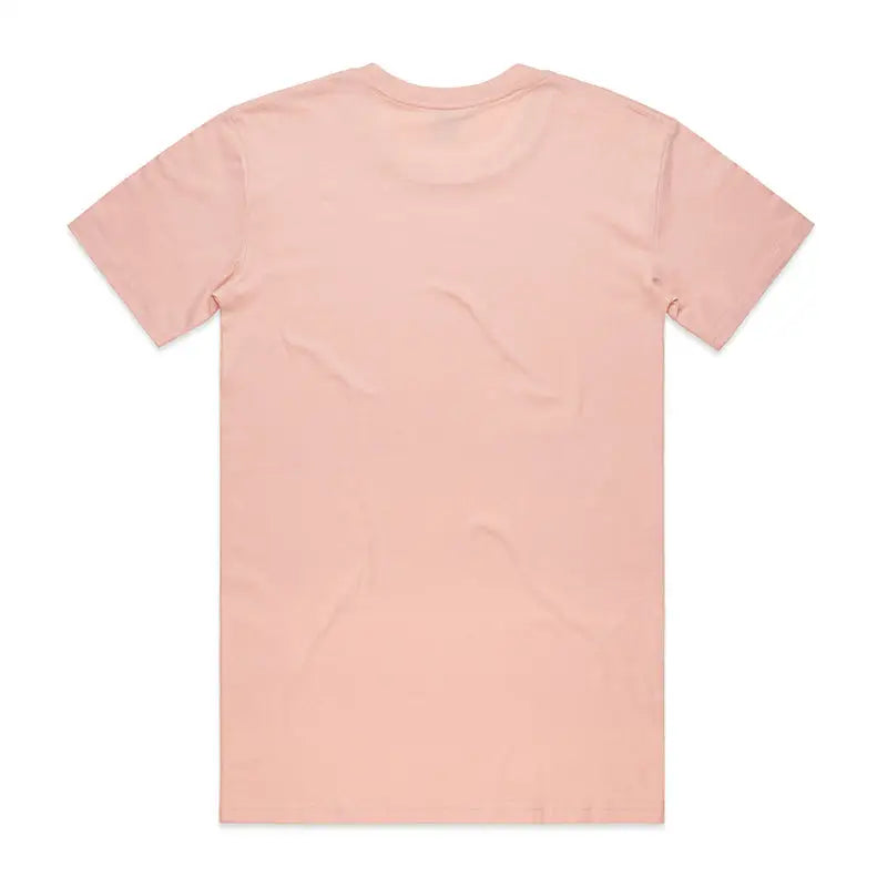 Peach-colored t-shirt.
