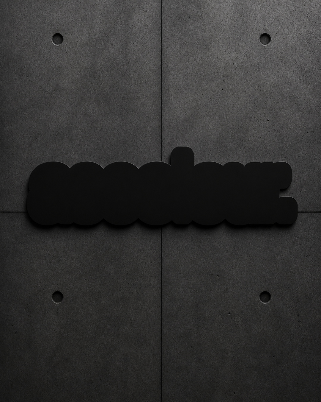 Logo Sticker 1516 blank product on dark industrial concrete background