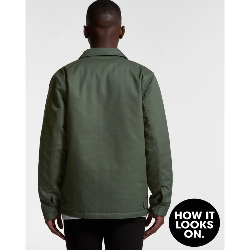 Olive green coach jacket.